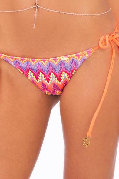 Luli Fama Song Of The Sea Wavey Ruched Back Full Tie Side Bottom
